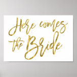 Flower Girl Sign Poster Gold Foil Effect 8x12 at Zazzle