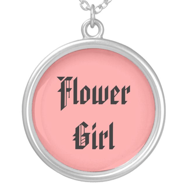 Flower Girl Silver Plated Necklace (Front)