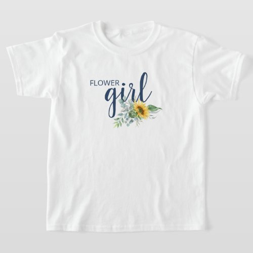 Flower Girl Sunflower Wedding T_Shirt