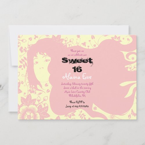 Flower Girl Sweet 16 Sixteen Invitation Invite