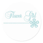 Flower Girl Teal Elegance Classic Round Sticker