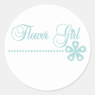 Flower Girl Teal Elegance Classic Round Sticker