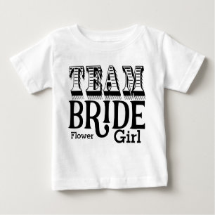 Flower Girl Team Bride Hand Lettered Black Ink Baby T-Shirt