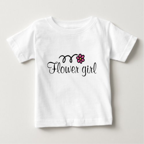 Flower girl tee shirt for toddlers with pink daisy
