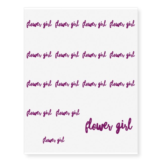 Flower Girl Temporary Tattoos (Front)