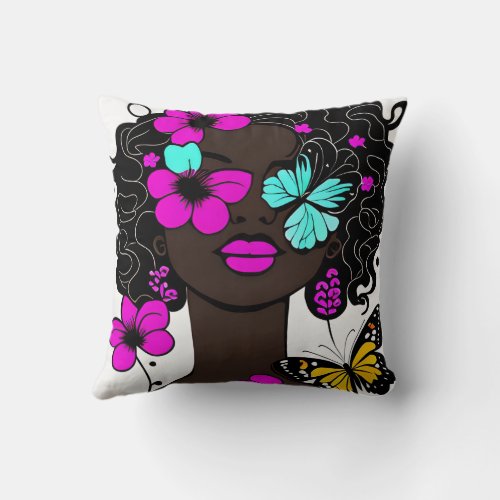 Flower Girl Throw Pillow