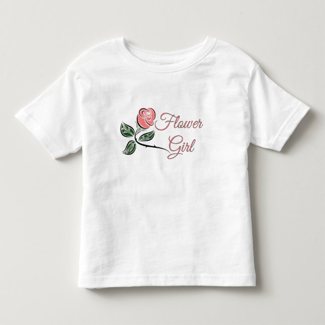 Flower Girl Toddler Ruffle Wedding T- Dress T-shirt (Front)