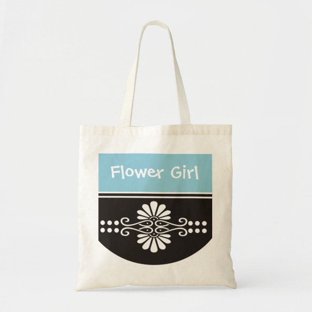 Flower Girl Tote Bag - Blue (Front)
