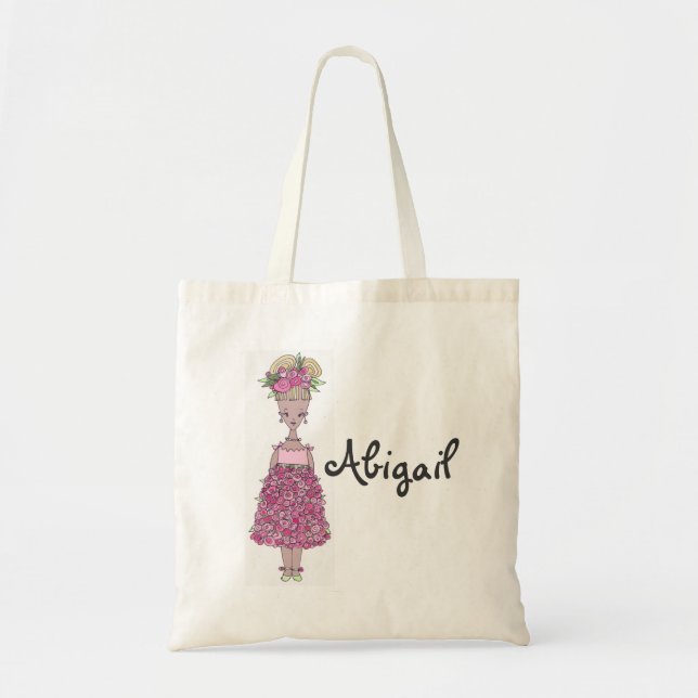 Flower Girl Tote Bag - Personalize (Abigail) (Front)