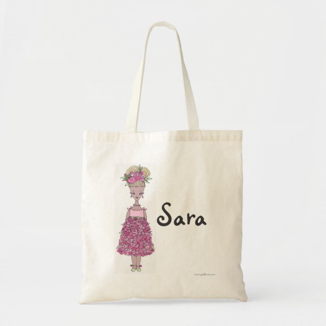Flower Girl Tote Bag - Sara - personalize (Front)