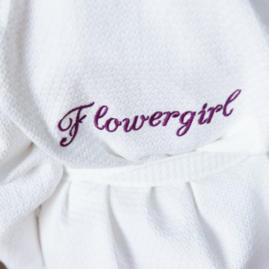 Flower Girl Waffle Robe, White (Top)