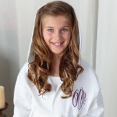 Flower Girl Waffle Robe, White (Front)