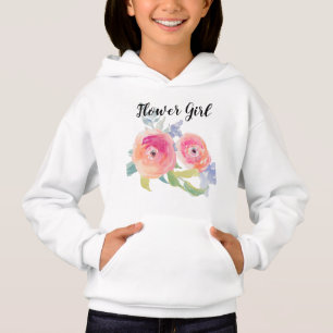 Flower Girl Water Color Hoodie - Customizable