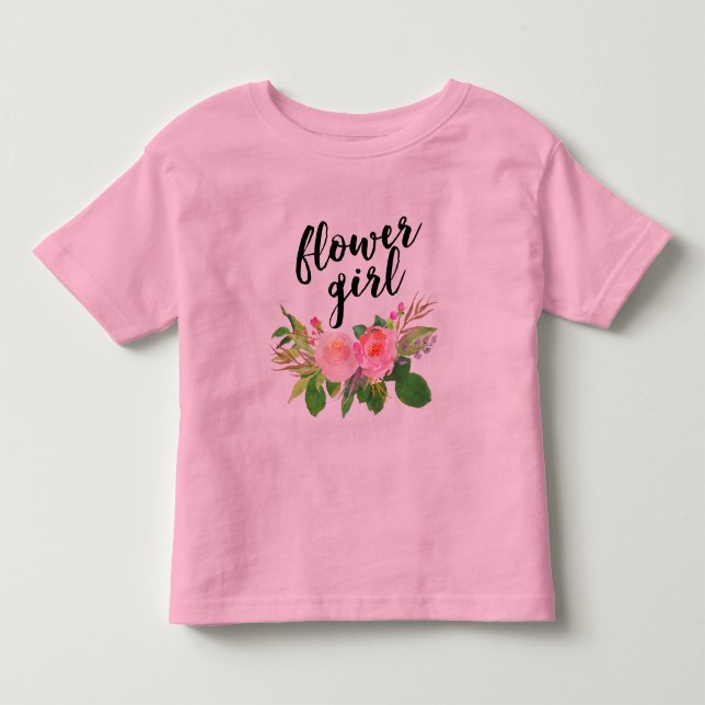 flower girl watercolor floral toddler t-shirt (Front)