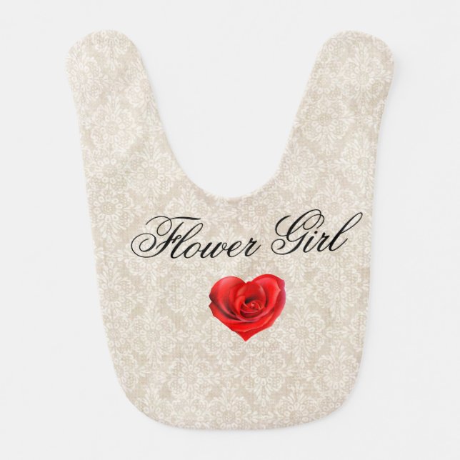 Flower Girl Wedding Baby Bib (Front)