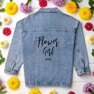 Flower Girl Wedding Bridal Shower Denim Jacket