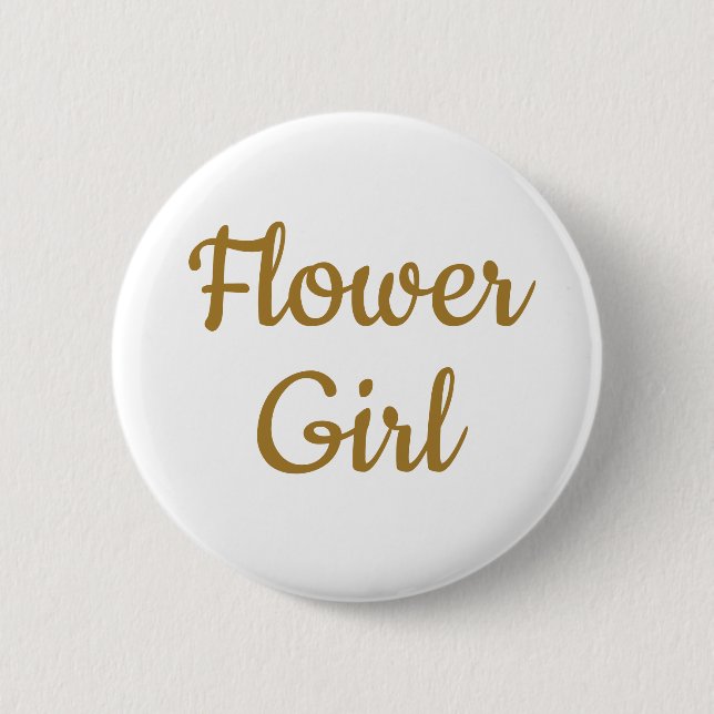 Flower girl wedding  button (Front)