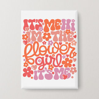 Flower Girl Wedding Cute Trendy Bridal Gifts Button