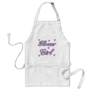 Flower Girl Wedding Hearts Adult Apron