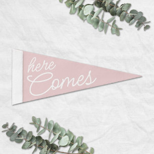 Flower Girl Wedding Here Comes Pennant Flag