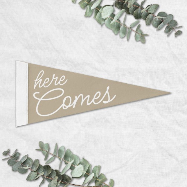 Flower Girl Wedding Here Comes Pennant Flag (Creator Uploaded)