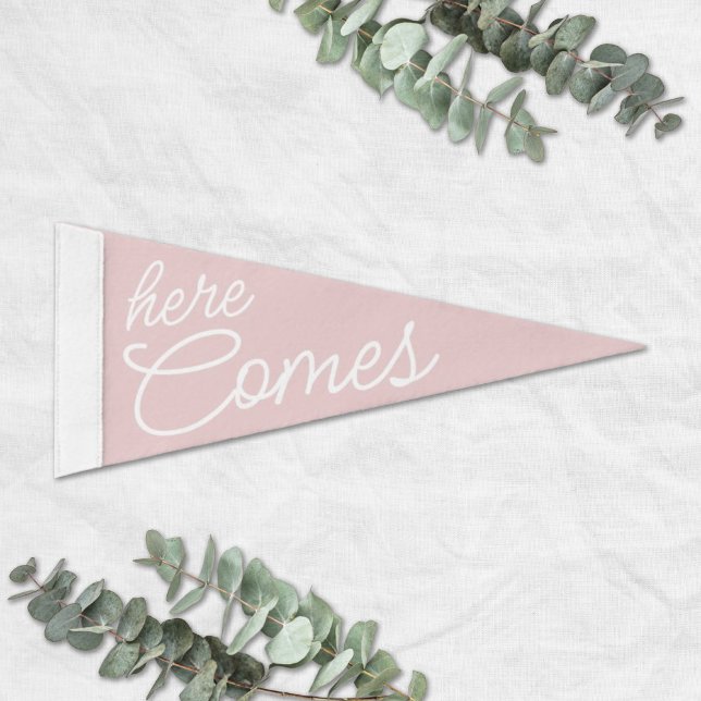 Flower Girl Wedding Here Comes Pennant Flag (Creator Uploaded)