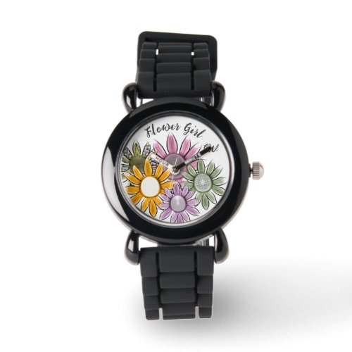 Flower Girl Wedding Party Gift Monogram Watch