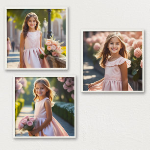 Flower Girl Wedding Photo Favor Peel And Stick Photo Tile