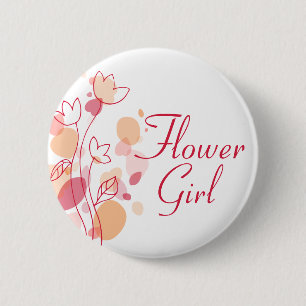 Flower girl wedding pin / button