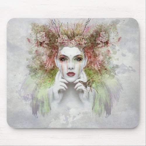Flower Girl with Butterfly Mouse Pad
