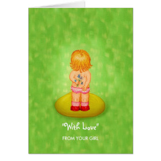 Flower Girl With Love From Daughter to Parents Cards