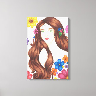 Flower Girl Wrapped Canvas (16" x 24") Print