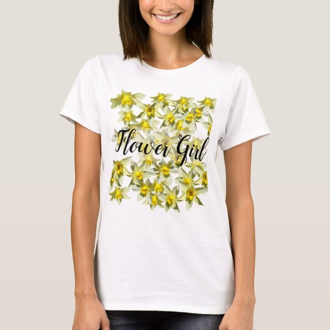 Flower Girl Yellow Daffodils  T-Shirt (Front)