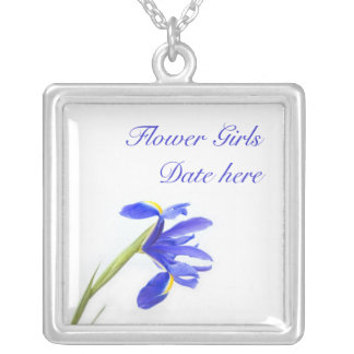 Flower Girls Necklace - Purple Iris Flower
