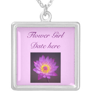 Flower Girls Necklace - Purple Lotus Flower