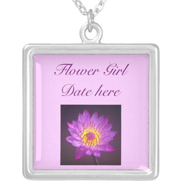 Flower Girls Necklace - Purple Lotus Flower (Front)