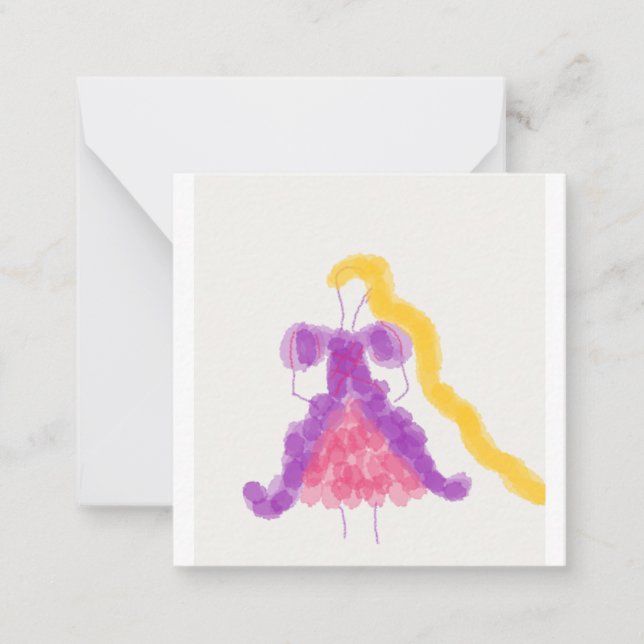 Flower Girls Rapunzel  Note Card (Front)