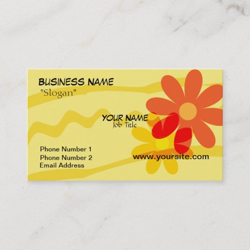 Customizable Flower/Girly Business Card Template