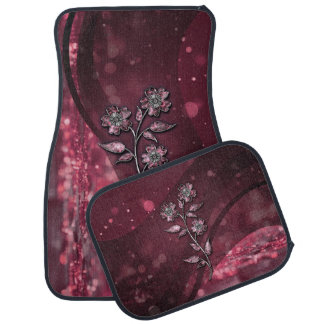 Flower, glitter, jewel, sparkle, soft ,classy car floor mat