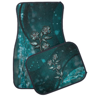Flower, glitter, jewel, sparkle, soft ,classy car floor mat