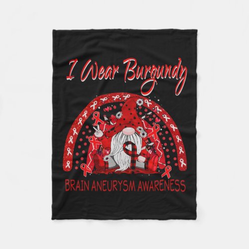 Flower Gnome Brain Aneurysm Awareness  Fleece Blanket