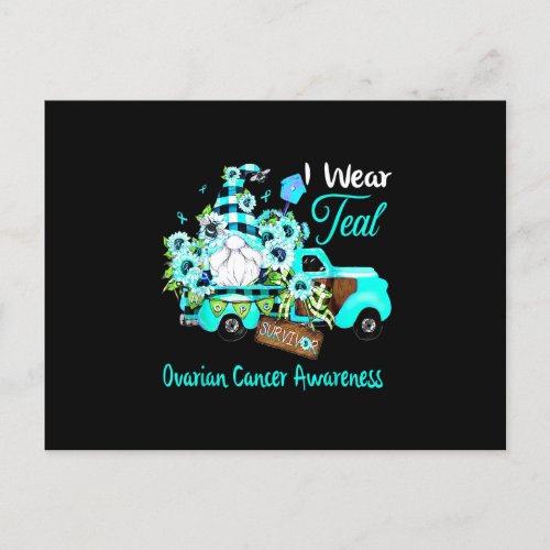 Flower Gnome Survivor Ovarian Cancer Awareness Postcard