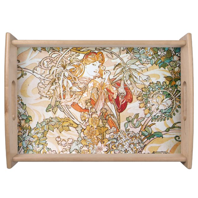 Flower Goddess Art Nouveau Serving Tray (Front)