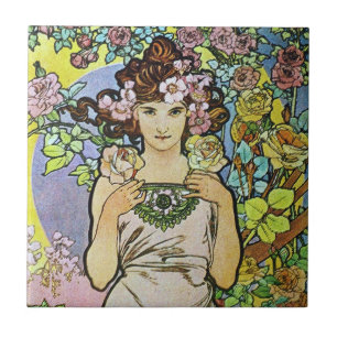 Flower Goddess Ceramic Tile