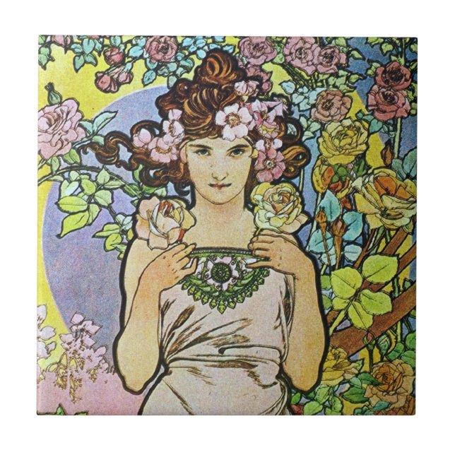 Flower Goddess Ceramic Tile (Front)