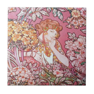 Flower Goddess Ceramic Tile