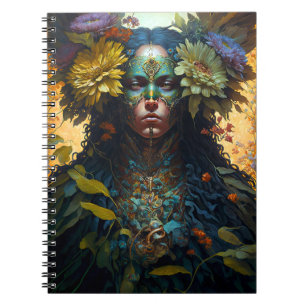 Flower Goddess Fantasy Art Notebook
