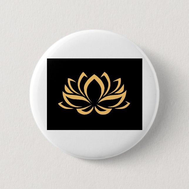 Flower Gold Golden Lotus Button (Front)