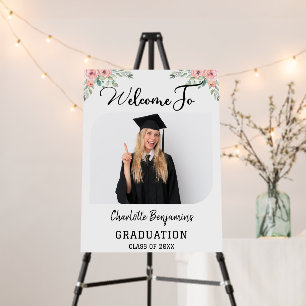Flower Graduation Modern Photo Arch Welcome Sign
