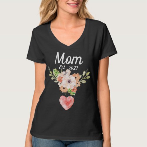 Flower Graphic Mom Floral Heart Print Ma Mama Bruh T_Shirt
